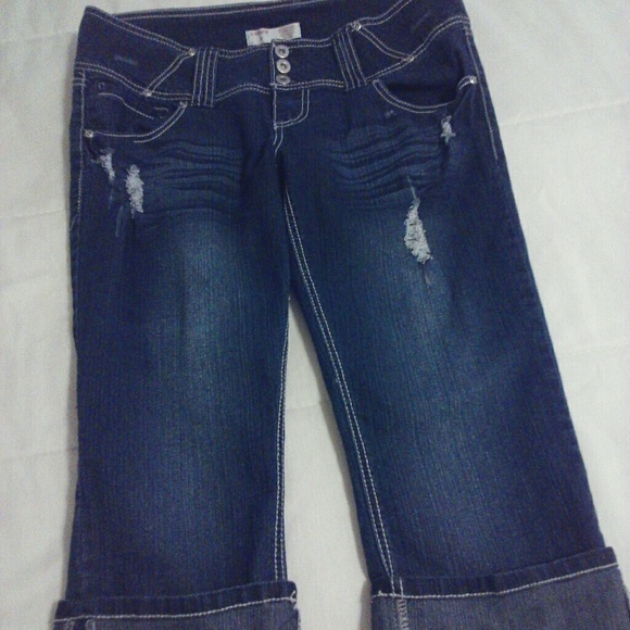 no boundaries denim capris